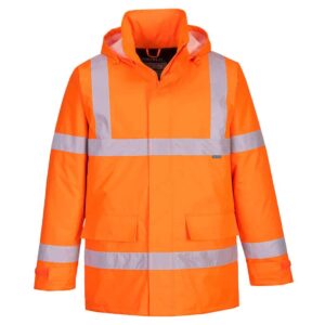 Portwest EC60 high visibility winter jacket Orange Front