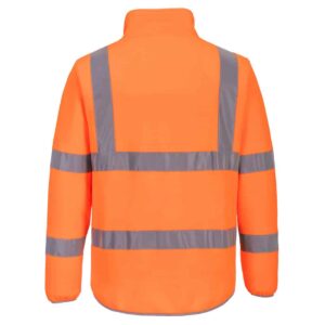 Portwest EC70 High visibility Fleece Jacket Orange Rear