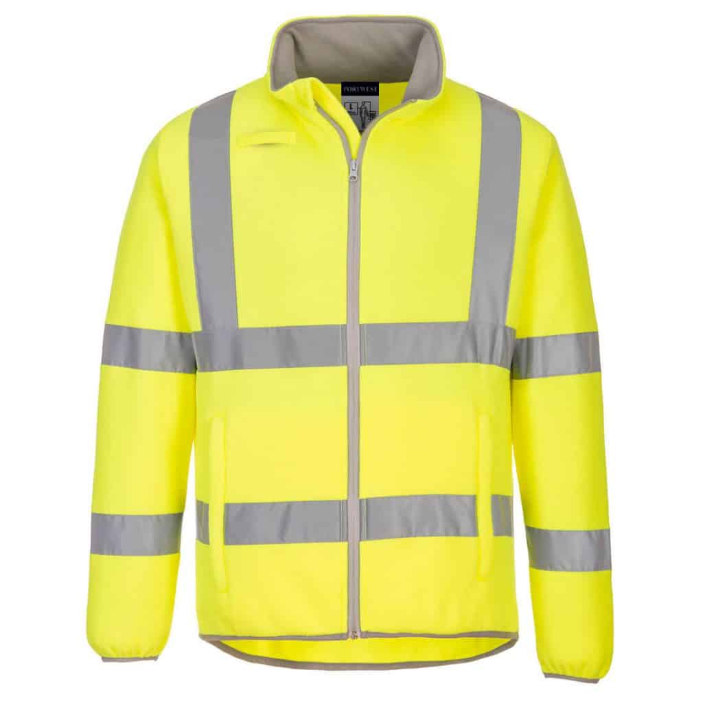 Portwest EC70 Hi vis Fleece Jackets Yellow Front