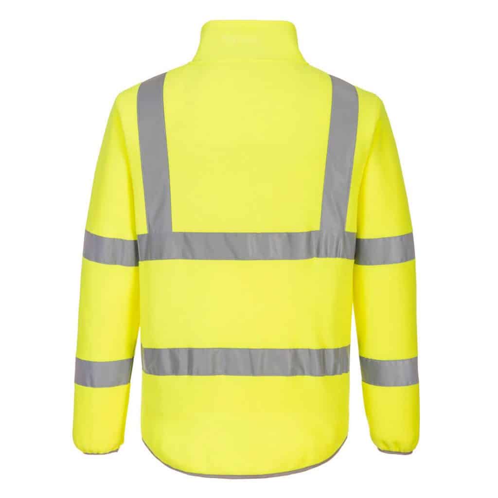 Portwest EC70 High visibility Fleece Jacket Yellow Rear