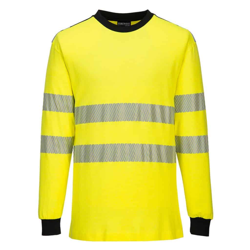 Portwest FR701 WX3 Flame Resistant long sleeve T Shirt Yellow