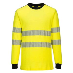 Portwest FR701 WX3 Flame Resistant long sleeve T Shirt Yellow