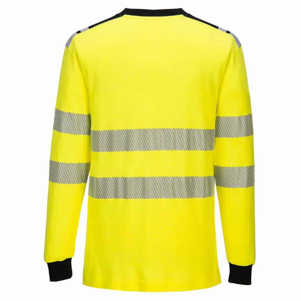 Portwest FR701 WX3 Flame Resistant long sleeve T Shirt Yellow Rear