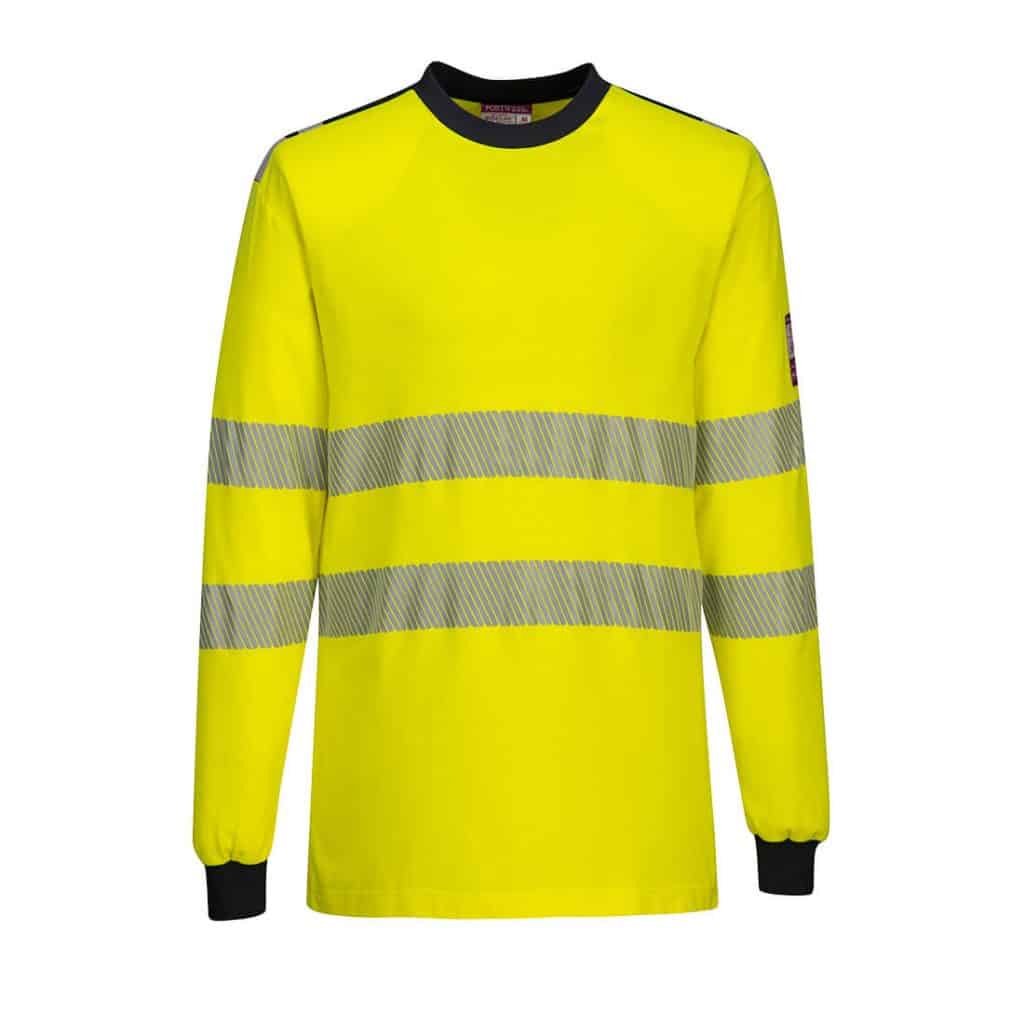 Portwest FR701 WX3 Flame Resistant long sleeve T Shirt Yellow