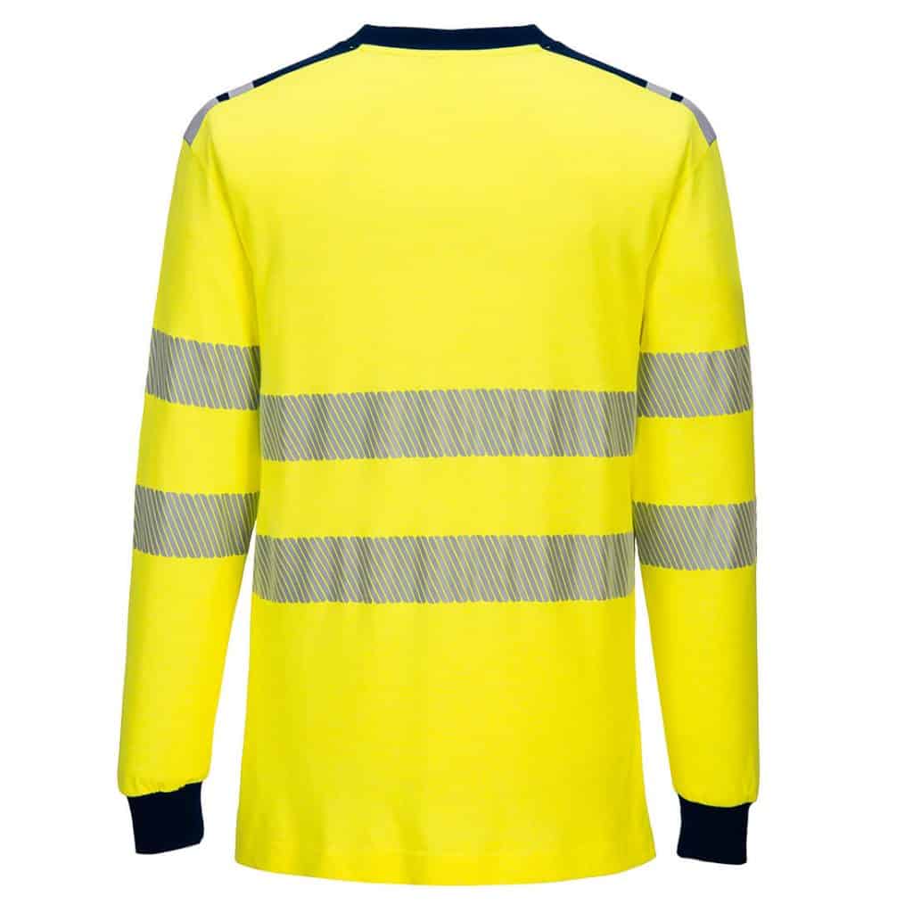 Portwest FR701 WX3 Flame Resistant long sleeve T Shirt Yellow rear