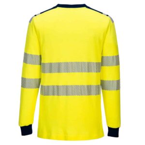 Portwest FR701 WX3 Flame Resistant long sleeve T Shirt Yellow rear