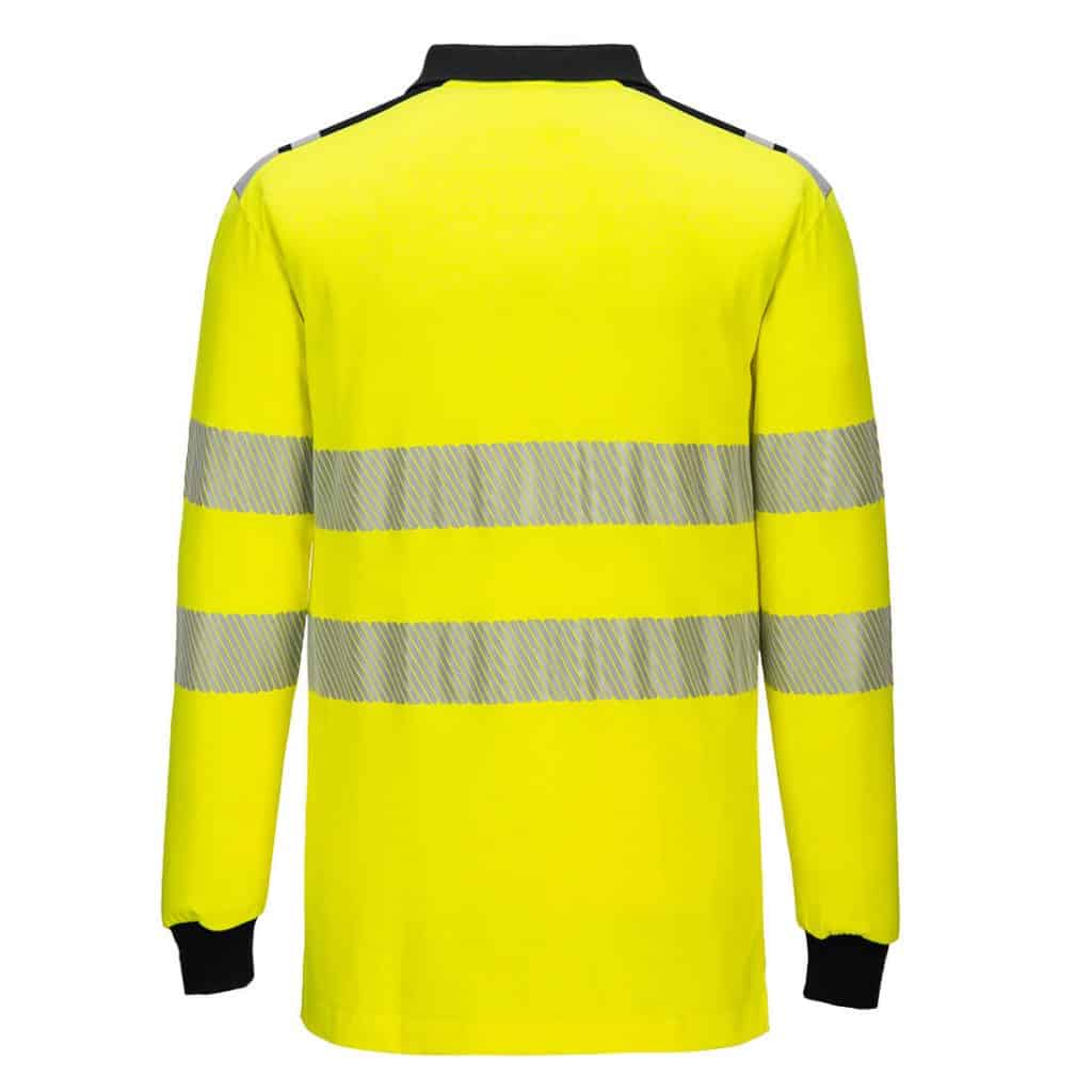 Portwest FR702 WX3 Yellow Flame Resistant Polo Shirt Rear