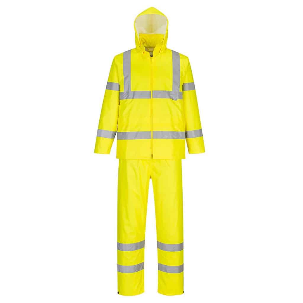 Portwest H448 High visibility Packaway Rainsuit Yellow