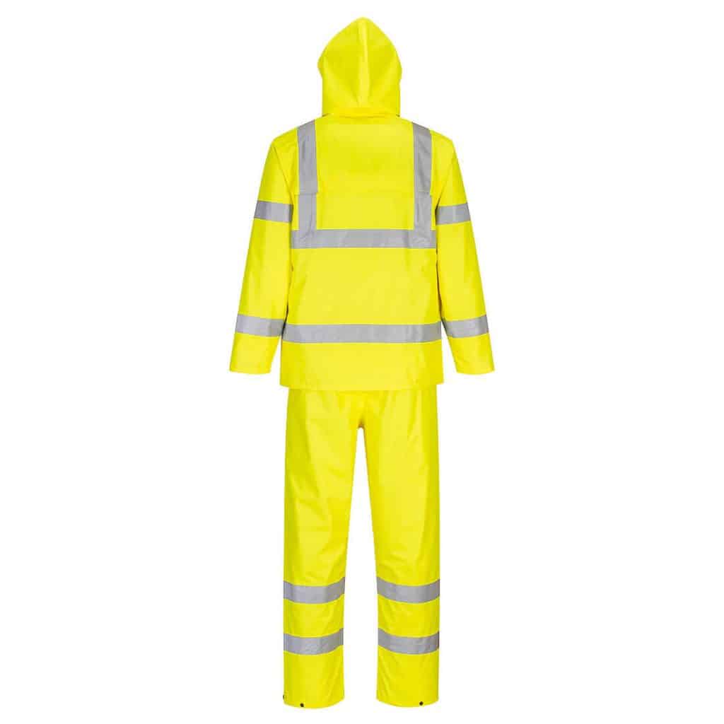 Portwest H448 High visibility Packaway Rainsuit Yellow rear