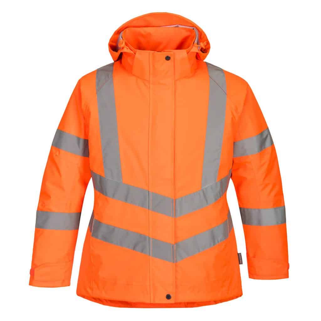 LW74 portwest women's hi vis jacket orange winter jacket