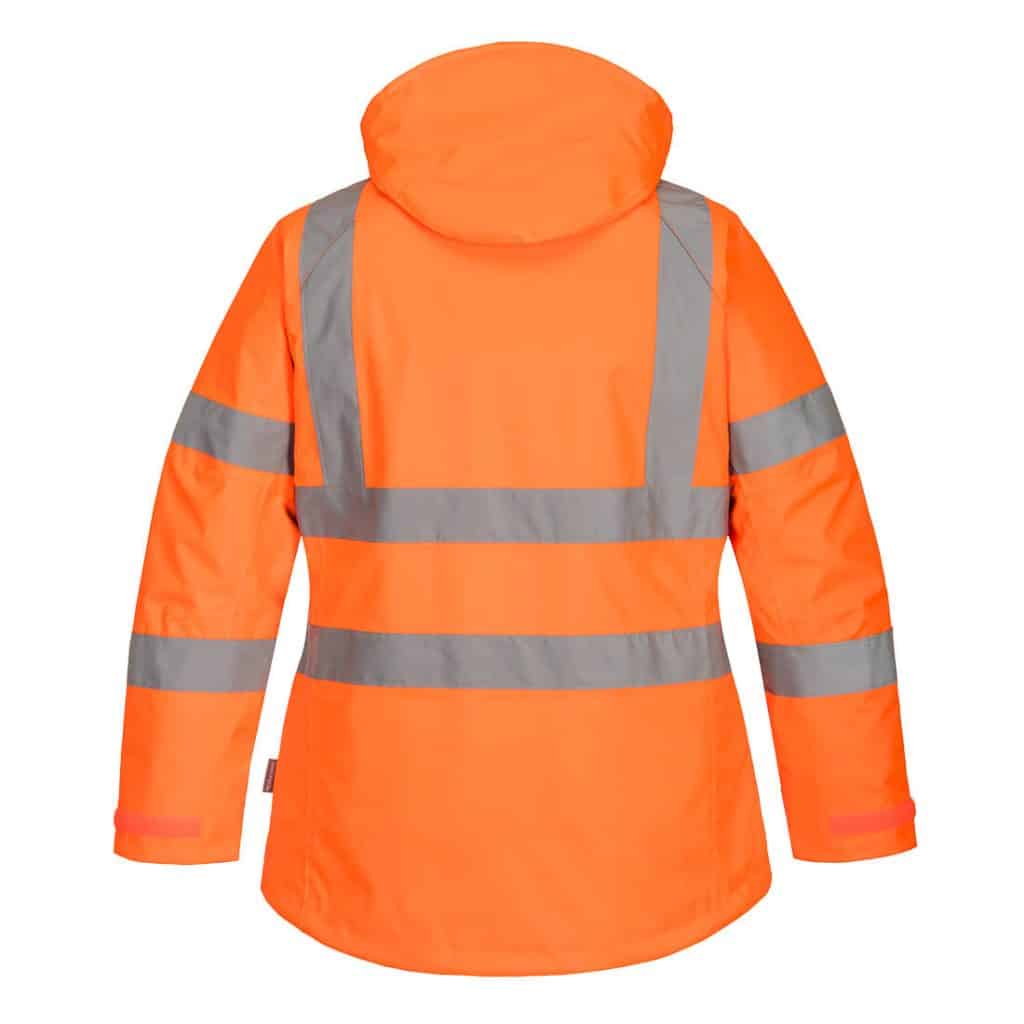 LW74 portwest back orange high visibility womans winter jacket