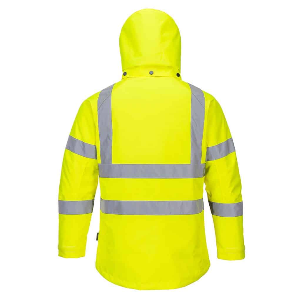 LW74 Portwest back womans winter jacket high visibility yellow