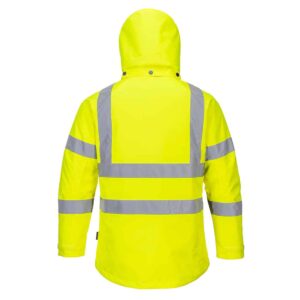 LW74 Portwest back womans winter jacket high visibility yellow