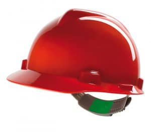 MSA V-Gard plastic Safety helmet red