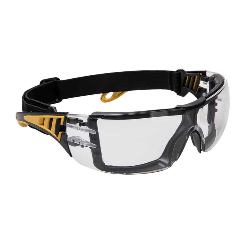 Portwest PS09 Imervious tech spectacle with clear lens and strap