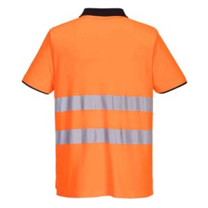 Portwest PW212 High Visibility Polo Shirt orange rear