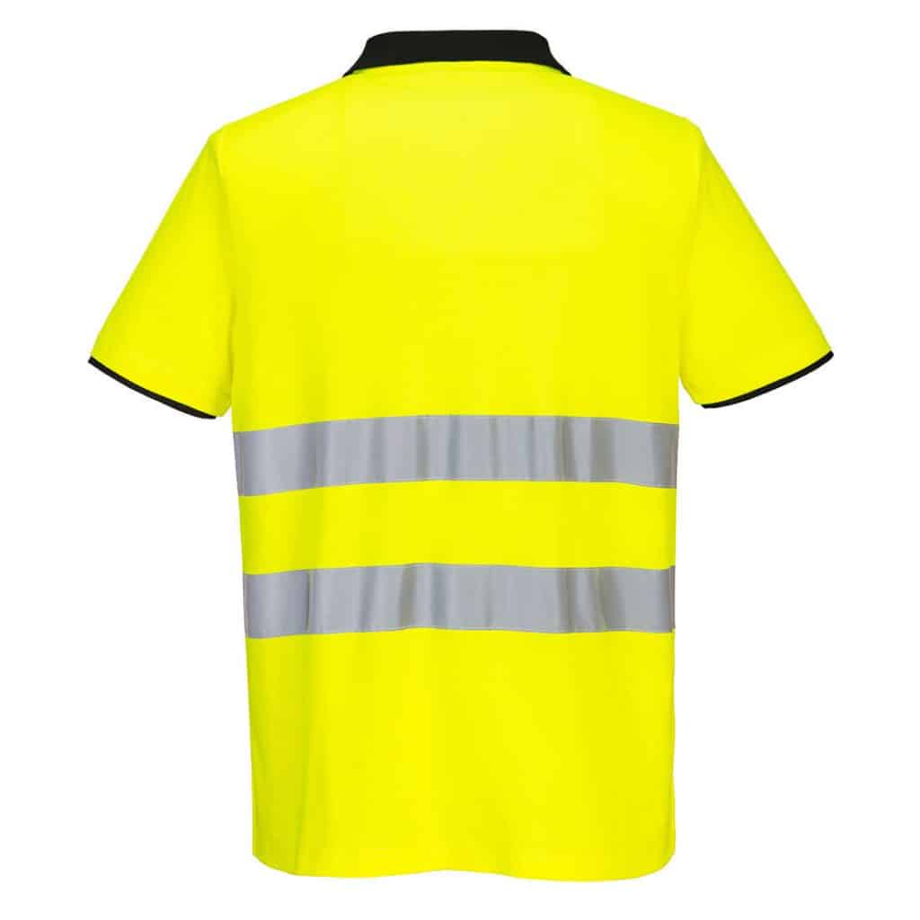 Portwest PW212 High Visibility Polo Shirt Yellow rear