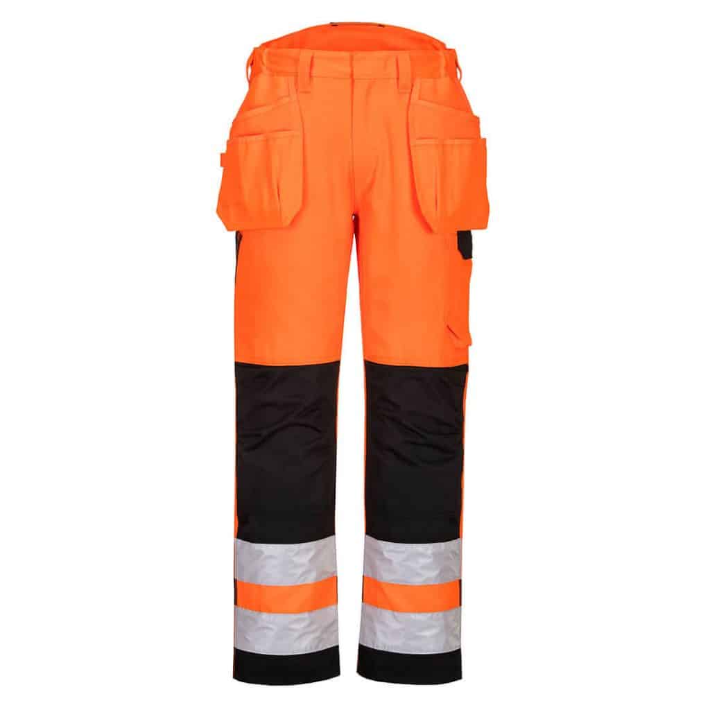 Portwest PW242 High Visibility holster trouser Orange - portwest hi is work trousers