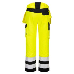 Portwest PW242 High Visibility holster trouser Yellow Rear