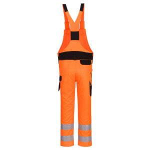 Portwest PW244 Bib and brace Orange high visibility rear