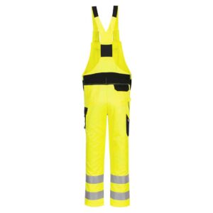 Portwest PW244 Bib and brace yellow high visibility rear