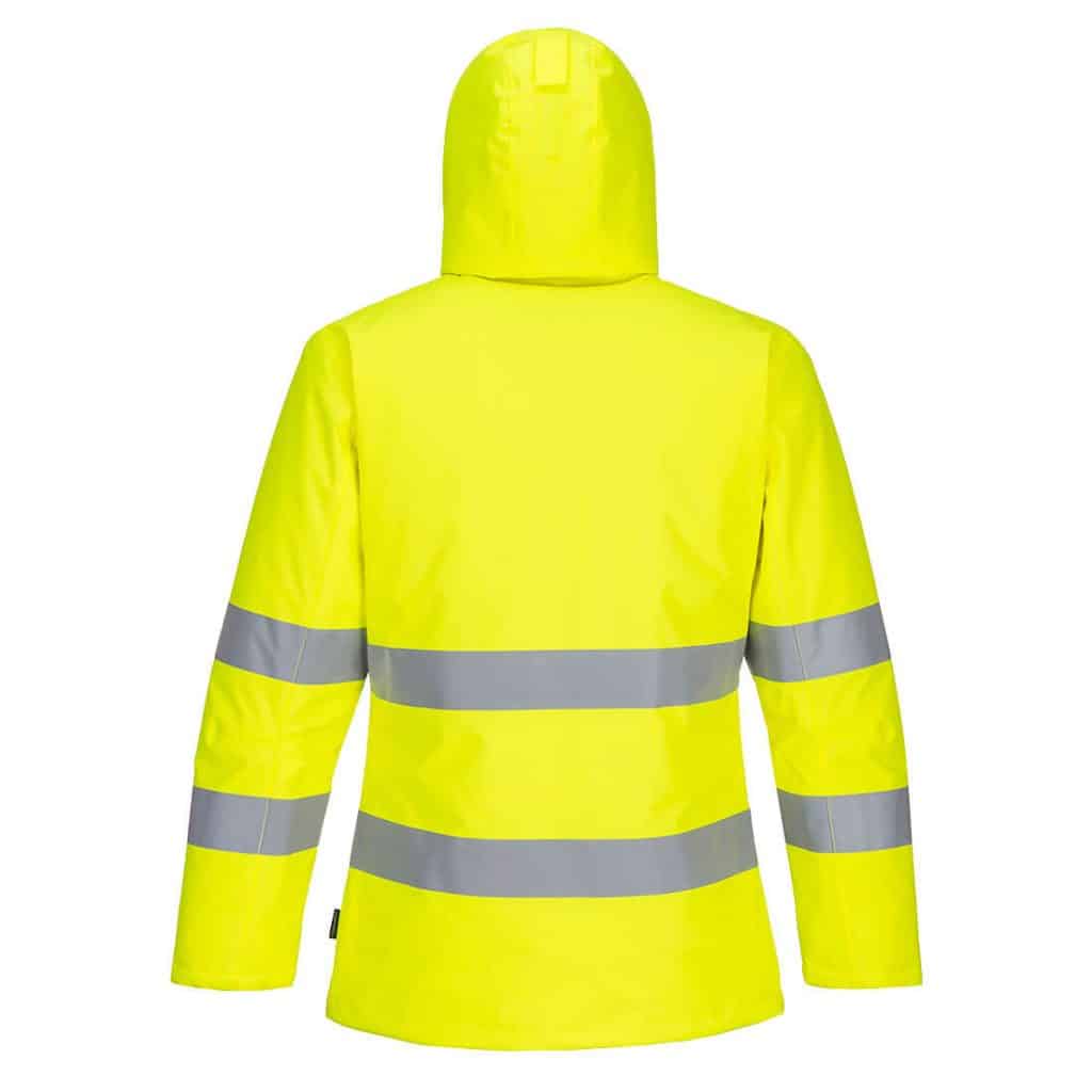 Portwest PW261 Yellow High Visibility Winter Jacket Rear