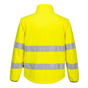 Portwest PW275 High Visibility Softshell Jacket Yellow Rear