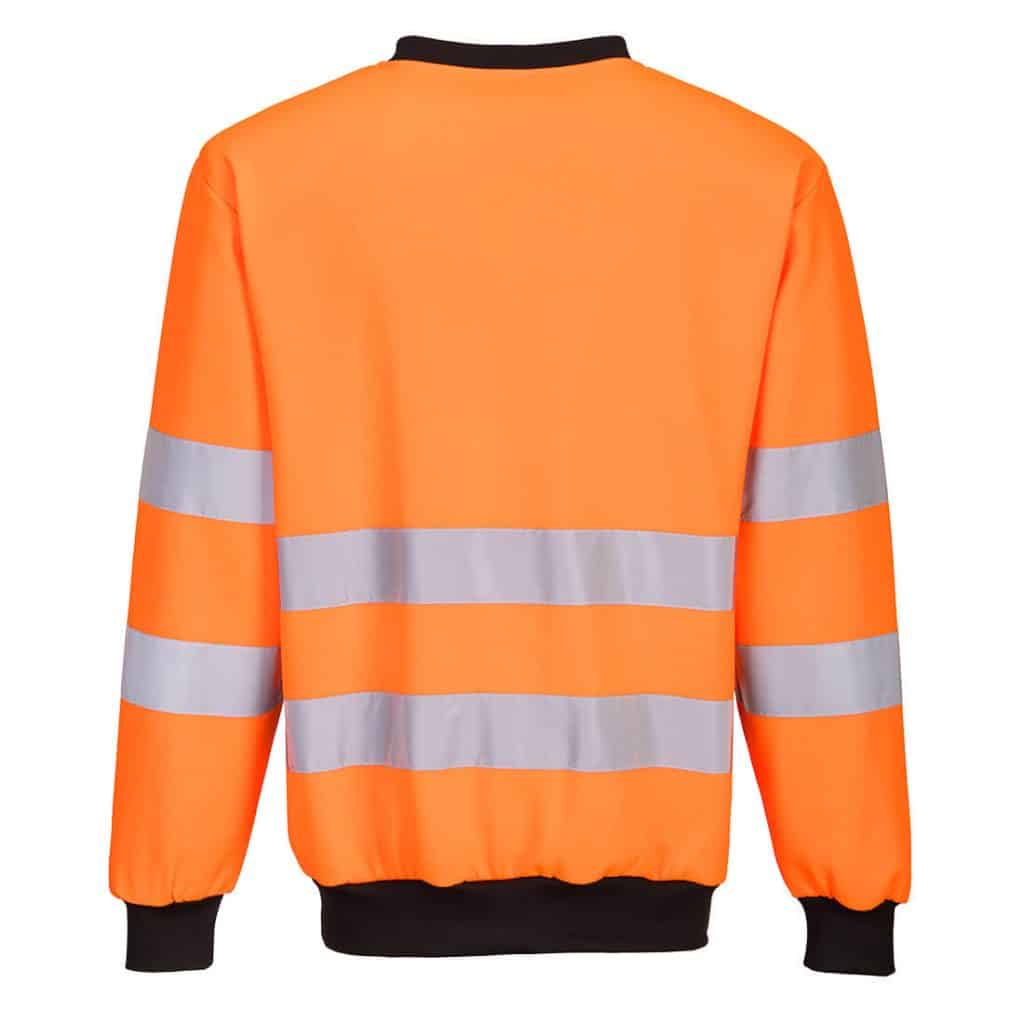 Portwest PW277 PW2 Crew Neck Sweatshirt Orange rear