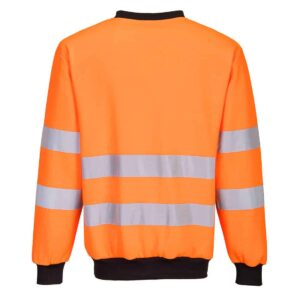 Portwest PW277 PW2 Crew Neck Sweatshirt Orange rear