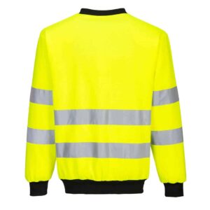 Portwest PW277 PW2 Crew Neck Sweatshirt Yellow Rear