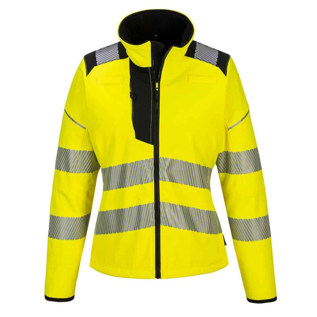 Portwest PW381 womens hi vis jacket front yellow high visibility