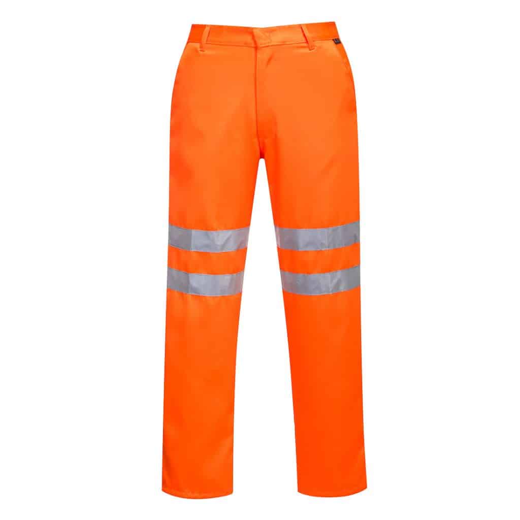 Portwest RT45 front orange rail work trousers - orange hi vis work trousers