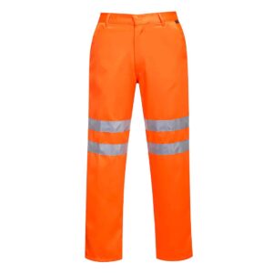 Portwest RT45 front orange rail work trousers - orange hi vis work trousers