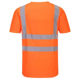 Portwest S179 V Neck T Shirt Orange Rear