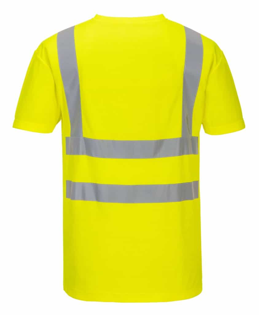 Portwest S179 V Neck T Shirt yellow Rear