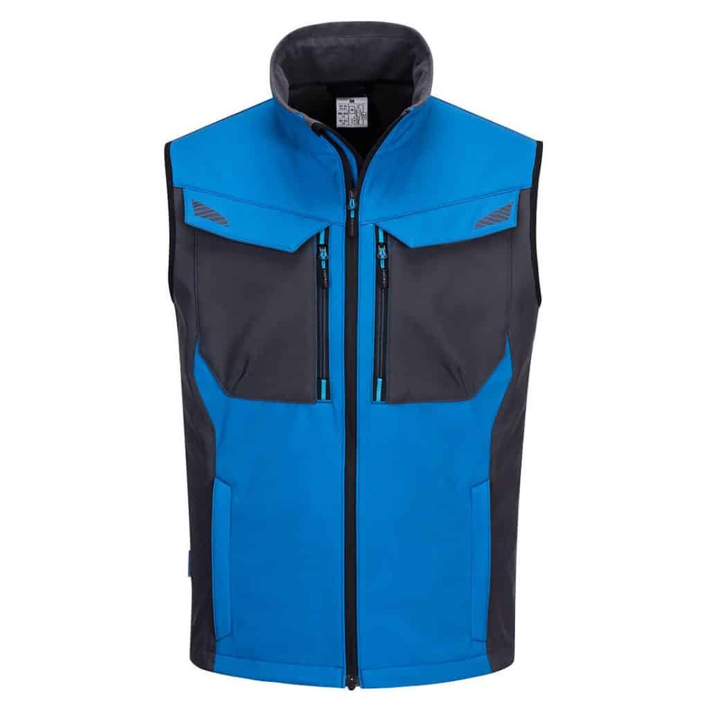 Portwest T751 WX3 Softshell Gilet Blue front pockets