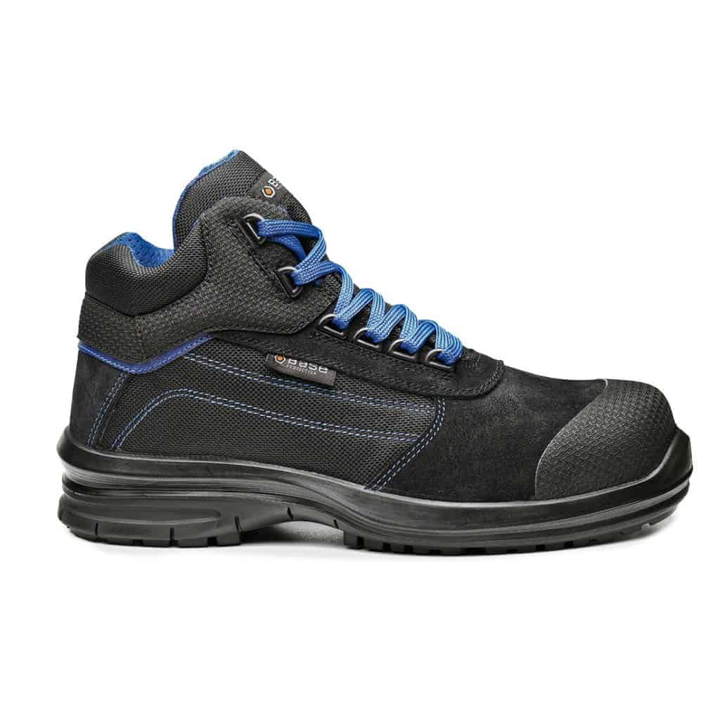 Base B0954 Black with blue laces safety shoe