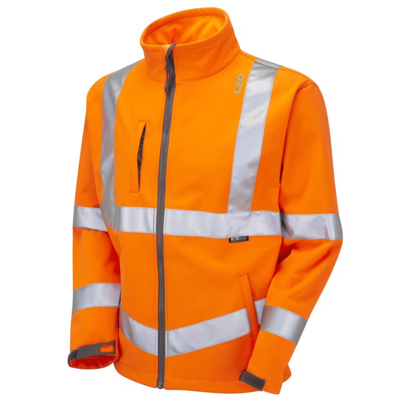 Orange hi vis softshell jacket