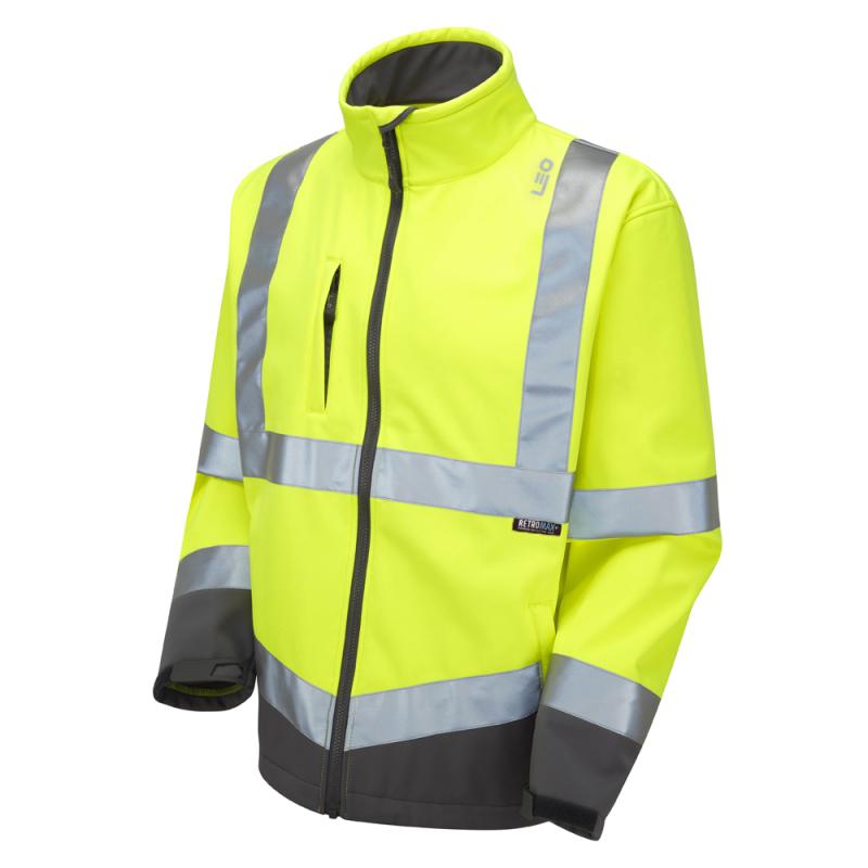 Buckland Jacket LEO Workwear hi vis softshell jacket Yellow