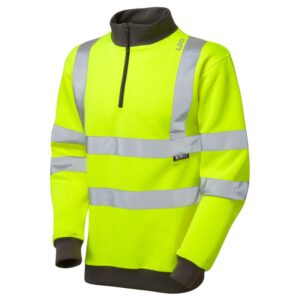 LEO Workwear BRYNSWORTHY Zip Sweatshirt Yellow