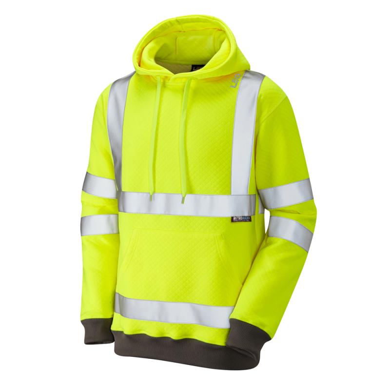 LEO goodleigh sweatshirt with hood Yellow - Mens hi vis hoodie