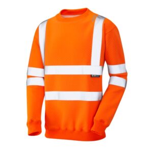 LEO Workwear Winkleigh Sweatshirt Orange hi vis jumper