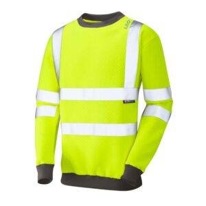 LEO Workwear Winkleigh Sweatshirt Yellow Hi Vis Jumper