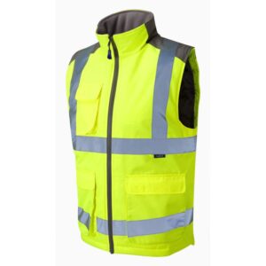 LEO Workwear Torrington Bodywarmer Yellow - hi vis gilet