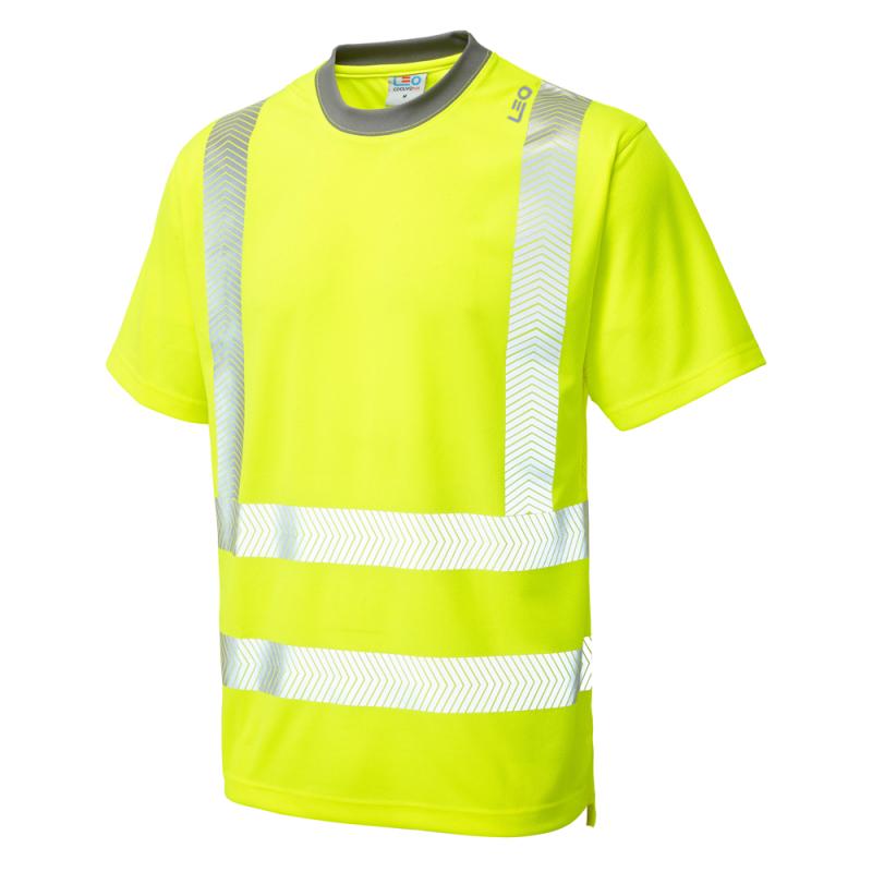 Larkstone LEO Workwear hi vis TShirt Comfort Yellow Front