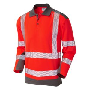 Wringcliff Long sleeved Polo shirt LEO Workwear Red