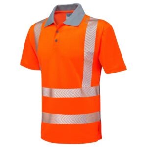 Woolacombe Polo Shirt Orange LEO Workwear Front