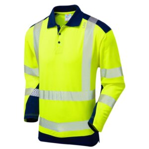 Wringcliff Long sleeved Polo shirt LEO Workwear Yellow