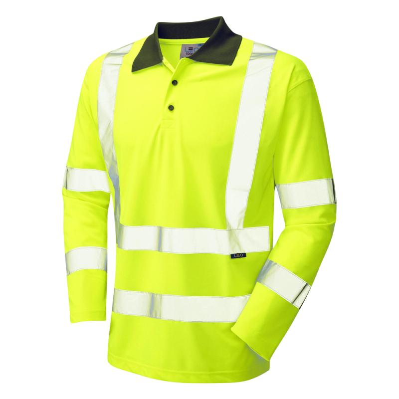 LEO Woolsery hi vis long sleeve shirt yellow front