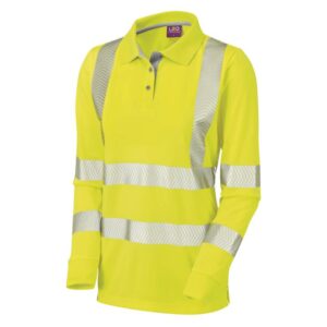 Pollyfield Long sleeve polo shirt LEO workwear Yellow